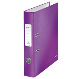 Biblioraft Leitz 180° WOW, carton laminat, partial reciclat, FSC, A4, 52 mm, mov