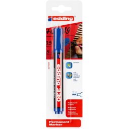 Marker permanent Edding 330, varf retezat 1-5 mm, albastru, blister