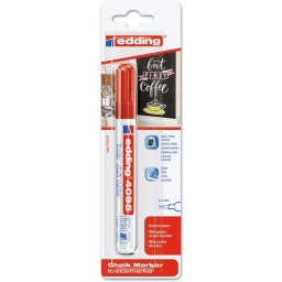 Marker Edding 4095 cu creta lichida, varf 2-3 mm, rosu, blister