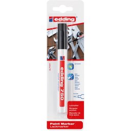 Marker Edding 750, cu vopsea, corp metalic, varf 2-4 mm, negru, blister