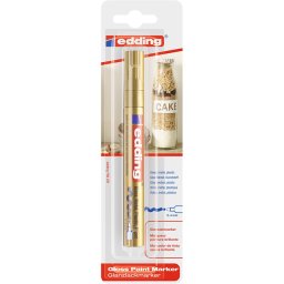 Marker Edding 750 cu vopsea, corp metalic, varf 2-4 mm, auriu, blister