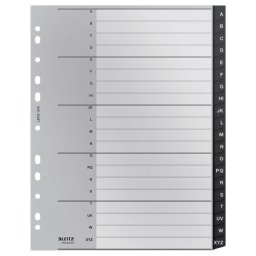 Index Leitz Recycle, PP reciclat, A4 MAXI, A-Z, negru