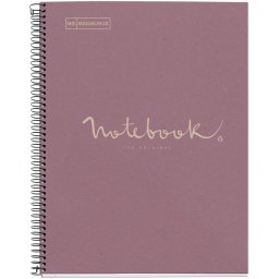 Caiet reciclat Miquelrius ECOLAVENDER Emotions, cu spira, A4, matematica, 80 file, lavanda