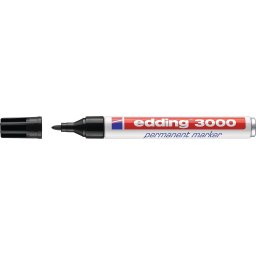 Marker permanent Edding 3000, varf 1.5-3 mm, negru
