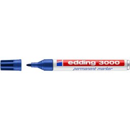 Marker permanent Edding 3000, varf 1.5-3 mm, albastru