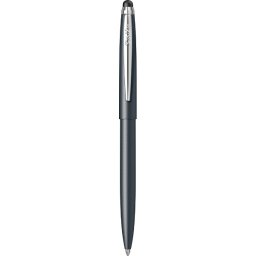 Pix cu mecanism Scrikss Stylus Matt Smoke Grey, gri inchis, touch, vf M, scriere albastra
