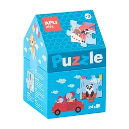 Puzzle Casuta Safari, Apli, 24 piese, 24 piese 7x7 cm