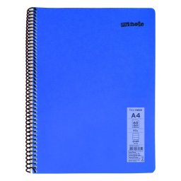 Caiet cu spira Mynote, format A4, 60 file offset 60 g/mp, liniatura dictando, coperta PP neon diverse culori