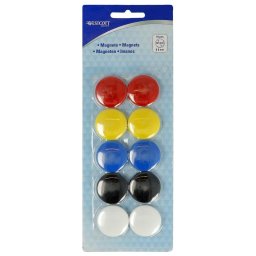 Set 10 magneti Westcott, d30 mm, diverse culori, sustin 4/6 coli