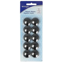 Set 10 magneti Westcott, d25 mm, negru, sustin 4/6 coli