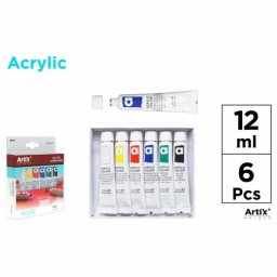 Tempera acrilica Main Paper, 12 ml, 6 culori