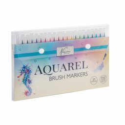 Markere varf tip pensula, pe baza de apa, 20 bucati/set