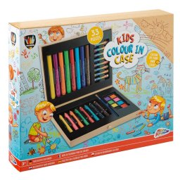 Set coloriaj Creative Craft, 33 piese, creioane acuarele si carioci