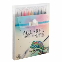 Set markere Creative Craft, varf tip pensula, pe baza de apa, 8 bucati