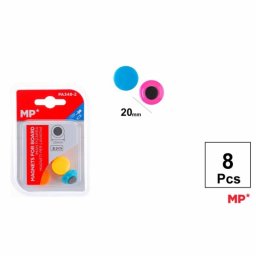 Set 8 mageti pentru tabla Main Paper, 20 mm, diverse culori, blister