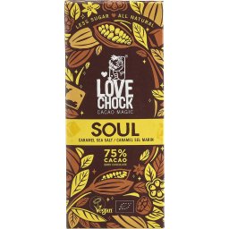 Ciocolata vegana cu 75% cacao si caramel sarat bio 70g