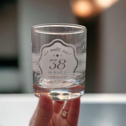 Pahar whisky personalizat, "just a number"