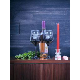 Set 2 pahare personalizate vin, 410 ml, fumurii, cuplu