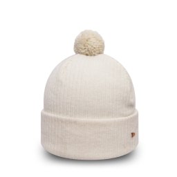 New Era, caciula alba bobble knit