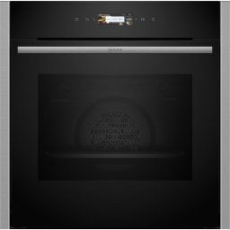 Cuptor incorporabil Neff B24CR71N0, 14 functii, Home Connect, sistem de autocuratare cu piroliza si Easy Clean, display TFT touch control, usa cu sistem SoftOpen, iluminare cu halogen, capacitate 71 l, Inox