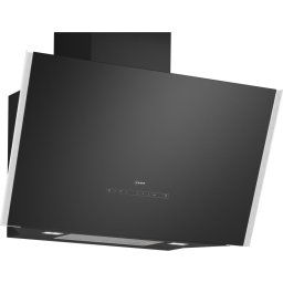 Hota Neff D98IPT2S0, 90 cm, decorativa, sticla neagra, 964 m³/h, 3 trepte de putere + 2 Intensiv, functie PowerBoost, SoftLight, DimmLight, iluminare LED, Home Connect