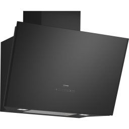 Hota Neff D65IFN1S0, 60 cm, decorativa, sticla neagra, 768 m3/h, TouchControl si afisaj electronic, 3 trepte de putere + Intensiv, functie PowerBoost, SoftLight, DimmLight, iluminare LED, Home Connect