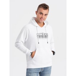 Ombre Men's unlined hooded sweatshirt with print - white