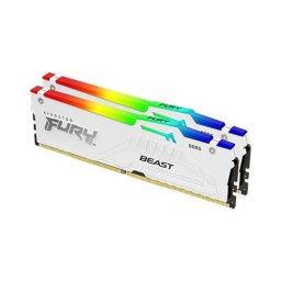 Memorie Kingston FURY Beast White RGB 64GB(2x32GB) DDR5, EXPO, 6000MT/s, CL36