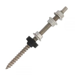 Prezon montaj panouri solare, M12x200, Inox A2, garnitura EPDM +3x piulite M12 DIN 6923 - 50 buc,