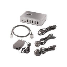 StarTech.com 10-Port USB-C Hub, 8x USB-A + 2x USB-C, Self-Powered w/ 65W Power Supply, USB 3.1 10Gbps Hub w/ BC1.2 Charging, Desktop/Laptop USB Hub with 3ft Locking USB-IF Certified Cable - USB Expansion Hub (10G8A2CS-USB-C-HUB) - hub - 10 ports