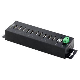 StarTech.com 10-Port Industrial USB 2.0 Hub, Rugged USB Hub w/15kV Air/8kV Contact ESD Level 4 Protection, DIN/Wall/Desk Mountable USB-A Hub, Multiport USB Hub with Locking Ports - Metal Construction (USB210AIND-USB-A-HUB) - hub - industrial - 10 ports -