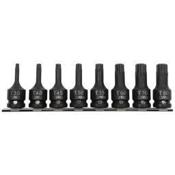 SET TUBULARE IMPACT CU VARF TORX T30-T80 - 8P.