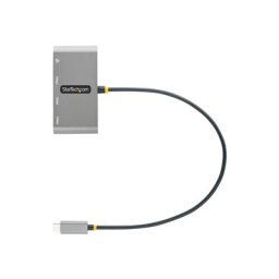 StarTech.com 3-Port USB-C Hub with Ethernet, 3x USB-A Ports, Gigabit Ethernet, USB 3.0 5Gbps, Bus-Powered, USB Type-C Hub w/ GbE and 1ft/30cm Long Cable, Portable USB-C to USB-A Laptop Hub - USB Expansion Hub (HB30C3A1GEA2) - hub - 3 ports