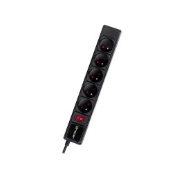 Prelungitor Power strip PowerGear 1.5m Black 5 sockets