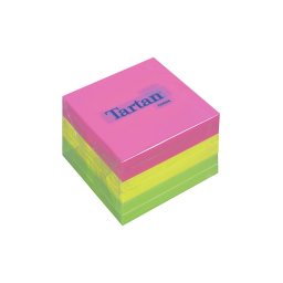 Notes adeziv 76 x 76 mm, 100 file/buc, neon Tartan, 6 buc/pachet