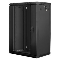 Dulap metalic montat pe perete din pachet demontabil , Lanberg , 27U , 600x600mm , 19 ” , Negru