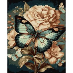 Set pictura pe numere, cu sasiu, Zbor de fluture 40x50 cm