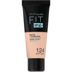 Fond de ten Maybelline New York Fit Me Matte Poreless, 124 - Soft Sand, 30ml