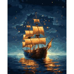 Set pictura pe numere, cu sasiu, Vapor nocturn, 40x50 cm
