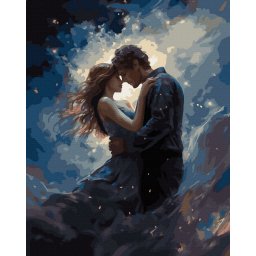 Set pictura pe numere, cu sasiu, Dans celest, 40x50 cm