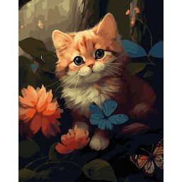 Set pictura pe numere, cu sasiu, Pisoi, 40x50 cm