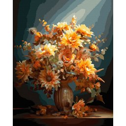 Set pictura pe numere, cu sasiu, Buchet solar, 40x50 cm
