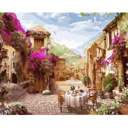 Set pictura pe numere, cu sasiu, Masa pentru doi, 40x50 cm
