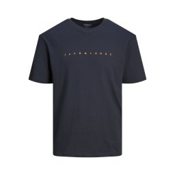 Jack & Jones Plus Tricou 'JJEStar' albastru noapte / portocaliu