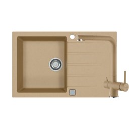 Set chiuveta granit Alveus Cadit 20 G55, baterie Aquila G55 cu circuit apa filtrata, 3010522, 79 cm, Bej