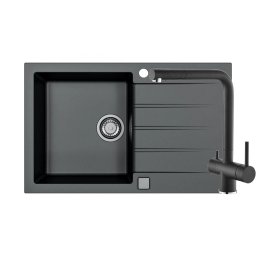 Set chiuveta granit Alveus Cadit 20 G91, baterie Aquila G91 cu circuit apa filtrata, 3010523, 79 cm, Negru
