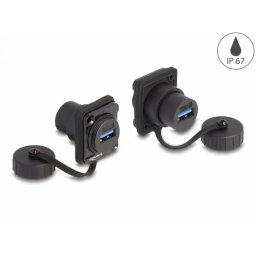 Modul D-type USB 3.2 Gen 1-A cu capac M-M IP67 waterproof, Delock 86971