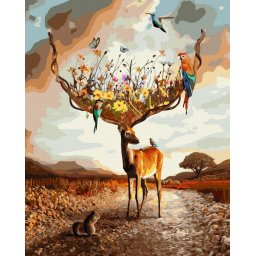 Set pictura pe numere, cu sasiu, Animale fantastice, 40x50 cm