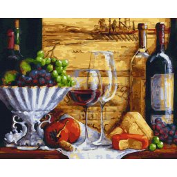 Set pictura pe numere, cu sasiu, Viata buna, 40x50 cm