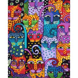 Set pictura pe numere, cu sasiu, Festivalul pisicilor, 40x50 cm